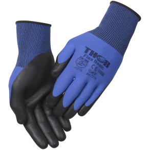 Fingerdyppet nitrilhandske, THOR Flex, Thor Flex Basic, 8, bl, polyester/spandex