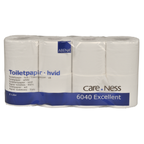 Toiletpapir, Abena Care-Ness Excellent, 2-lags, 33,75m x 9,8cm, 10cm, hvid, 100% nyfibern (1 pk. af