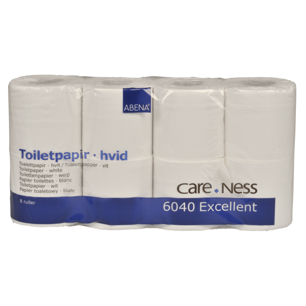 Toiletpapir, Abena Care-Ness Excellent, 2-lags, 33,75m x 9,8cm, 10cm, hvid, 100% nyfibern (1 pk.