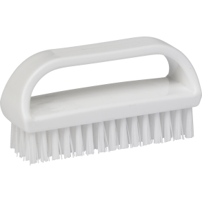 Neglebrste, Vikan, 10x3,5x5cm, hvid, PP/PA, stive brstehr