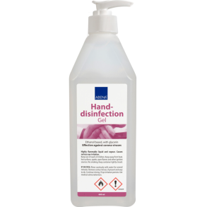 Hnddesinfektionsgel, Abena, 600 ml, natur, 85% ethanol, med pumpe